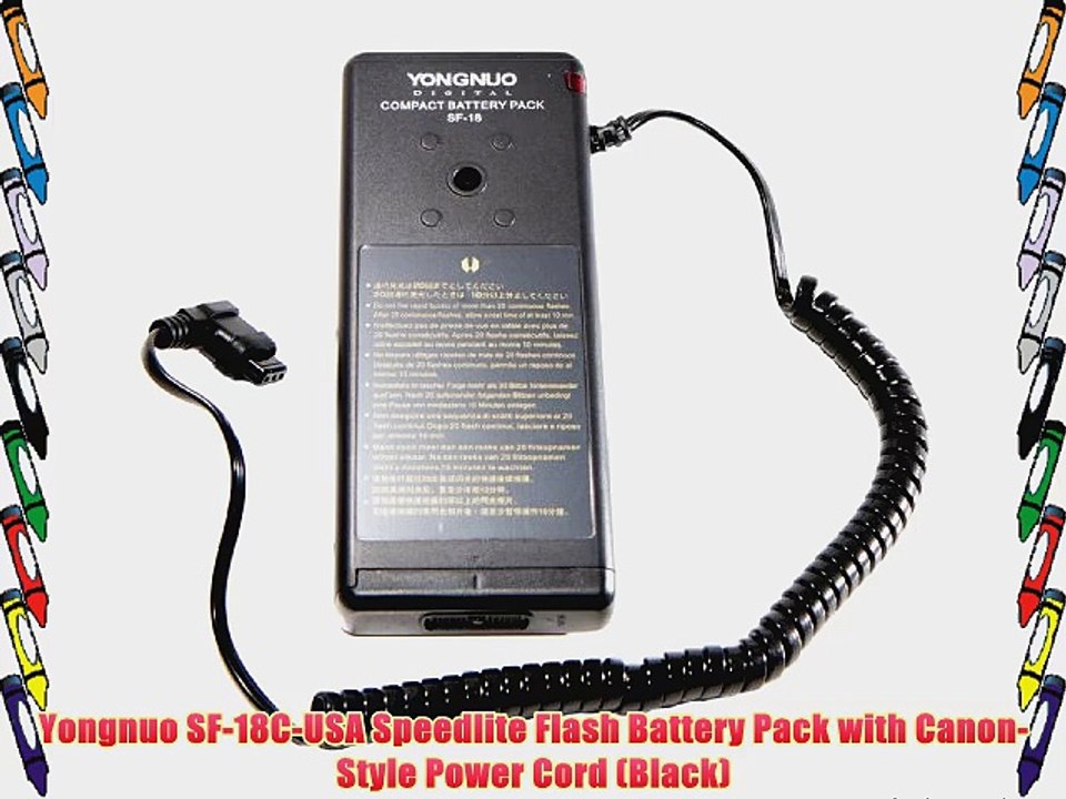 Yongnuo SF-18C-USA Speedlite Flash Battery Pack with Canon-Style Power Cord (Black)