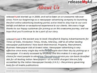 Text Classified & Display Newspaper Ads in Mumbai