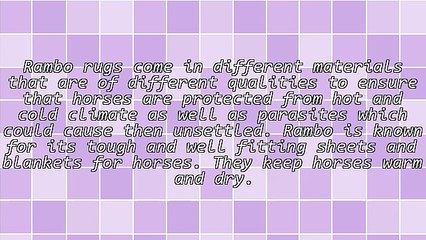 Different Types Of Rambo Rugs For Your Horse