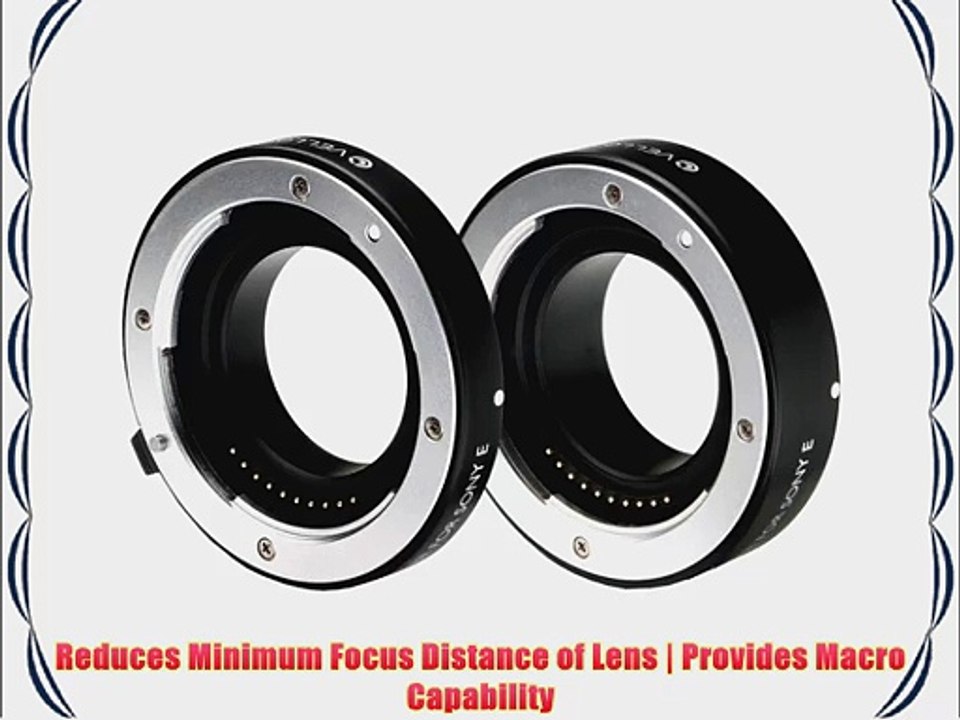 Vello Deluxe Auto Focus Extension Tube Set for Sony E Mount