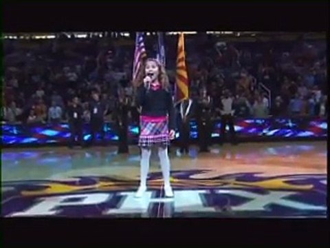 9 Year Old with AMAZING VOICE Sings National Anthem at NBA Game
