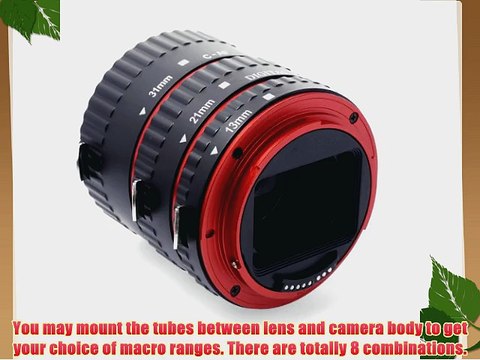 XCSOURCE? Macro Auto Focus Extension Tube For Canon EOS Camera Red 5D 6D 60D 600D 7D 70D 700D