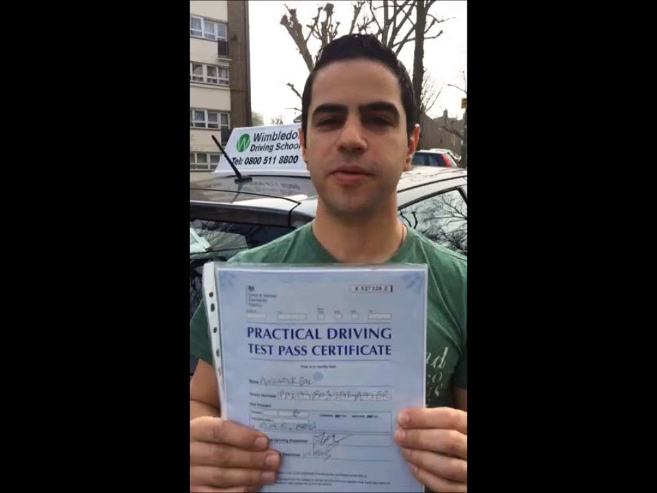 Wimbledon Driving School Helped Alex From Southfields Pass His Driving Test