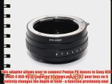 EzFoto Tilt Pentax PK Lens to Sony Alpha Nex E-mount Camera Adapter for Sony NEX-3 NEX-5 NEX-3C