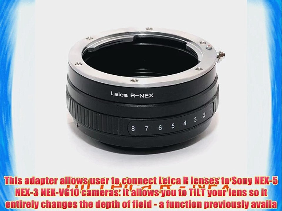 EzFoto Tilt Leica R Lens to Sony Alpha Nex E-mount Camera Adapter for Sony NEX-3 NEX-5 NEX-3C