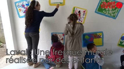 Laval: des enfants font une fresque à Avesnieres