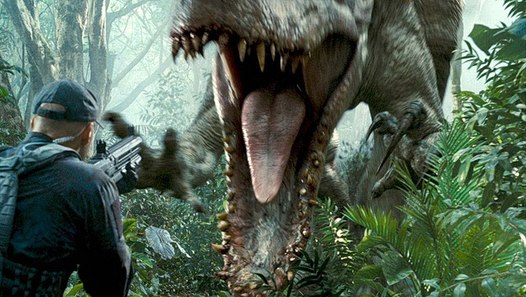 Jurassic World : Chris Pratt pourchassé par l'Indominus Rex - Vidéo