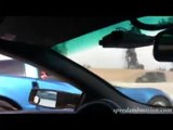 Lamborghini Murcielago meets a Chevy Corvette ZO6 on freeway