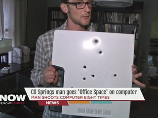 Guy goes 'Office Space' on a computer with a gun in Colorado Springs, shooting it eight times