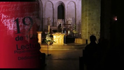 Festival de poésie à St Guilhem-le-Désert, du côté de l'abbatiale...