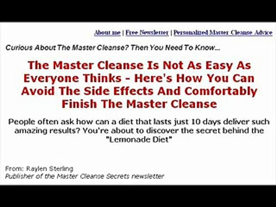 Amazing Results Master Cleanse Secrets