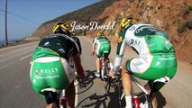Pro Cyclists Execute Textbook Paceline -- Helmet Cam Shot with GoPro Hero HD