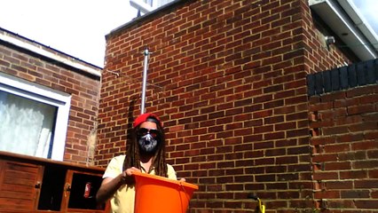 Ice Bucket Challege in my back garden with a big orange bucket *********************************************************