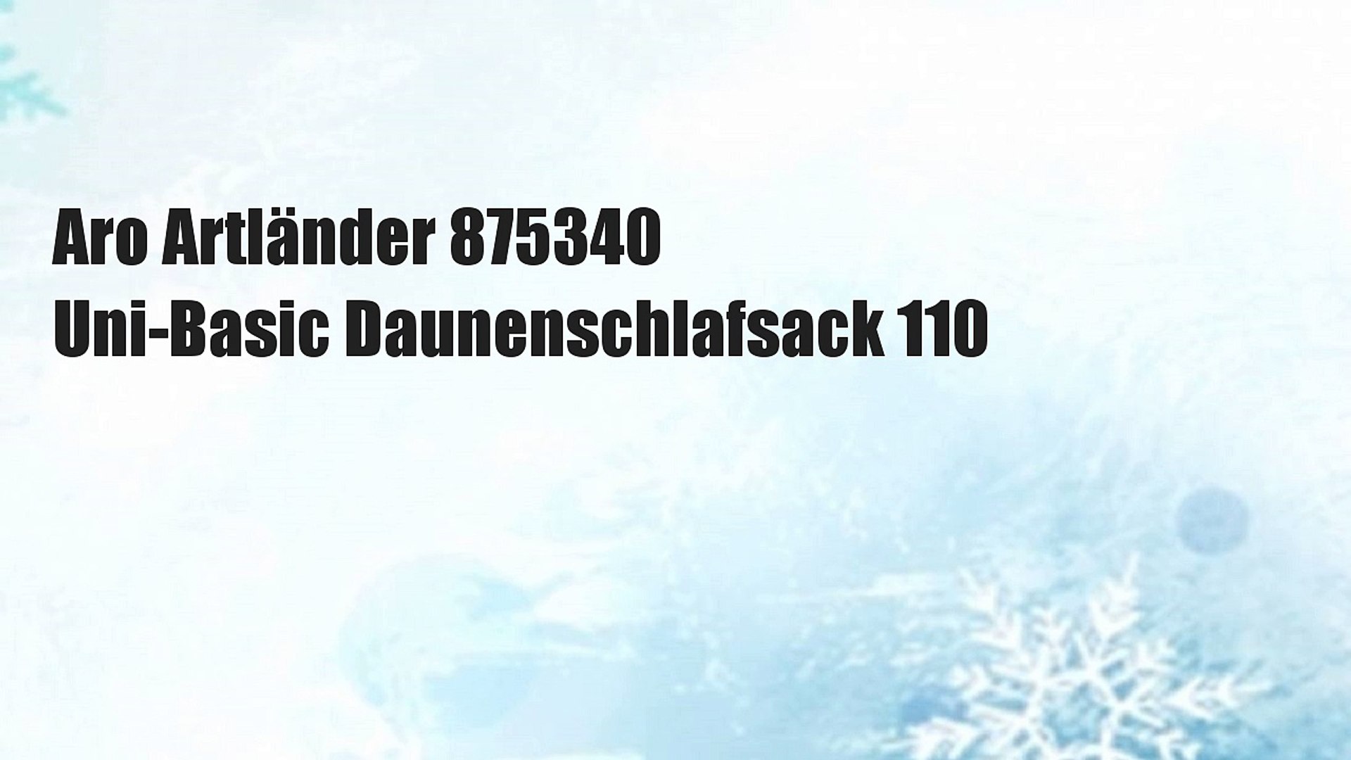 Aro Artlander 875340 Uni Basic Daunenschlafsack 110 Video