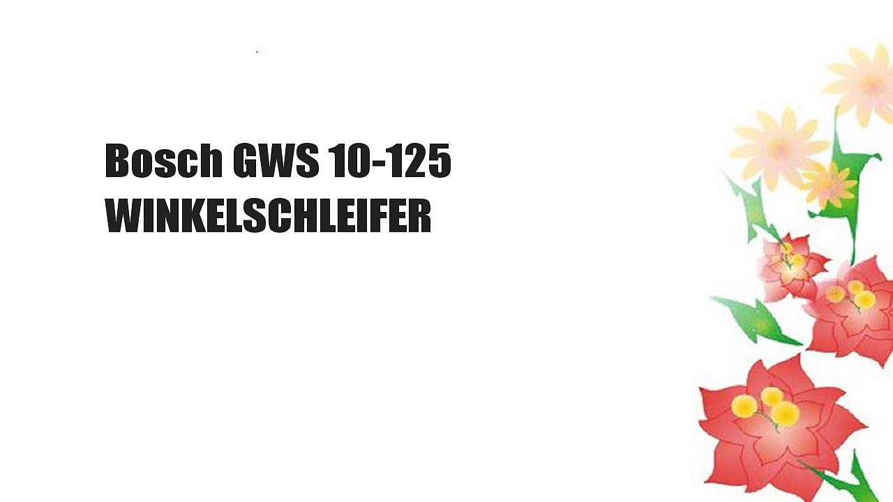 Bosch GWS 10-125 WINKELSCHLEIFER