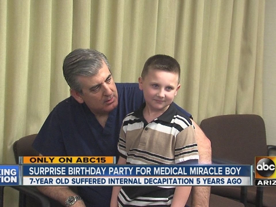 'Decapitated' boy celebrates 7th birthday