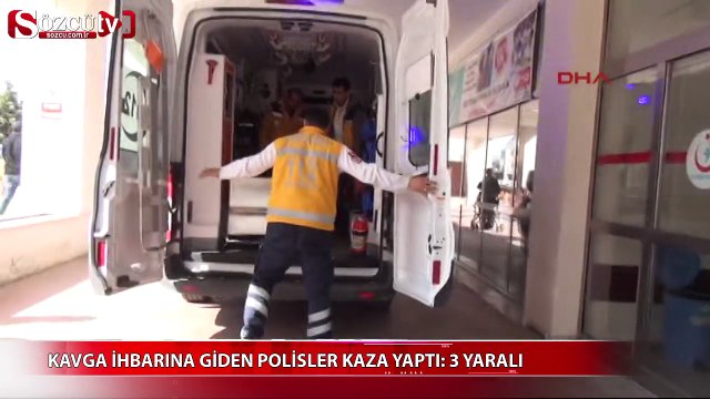 Kavga ihbarına giden polisler kaza yaptı 3 yaralı