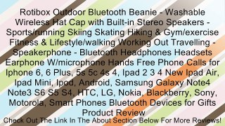 Rotibox Outdoor Bluetooth Beanie - Washable Wireless Hat Cap with Built-in Stereo Speakers - Sports/running Skiing Skating Hiking & Gym/exercise Fitness & Lifestyle/walking Working Out Travelling - Speakerphone - Bluetooth Headphones Headsets Earphone W/m