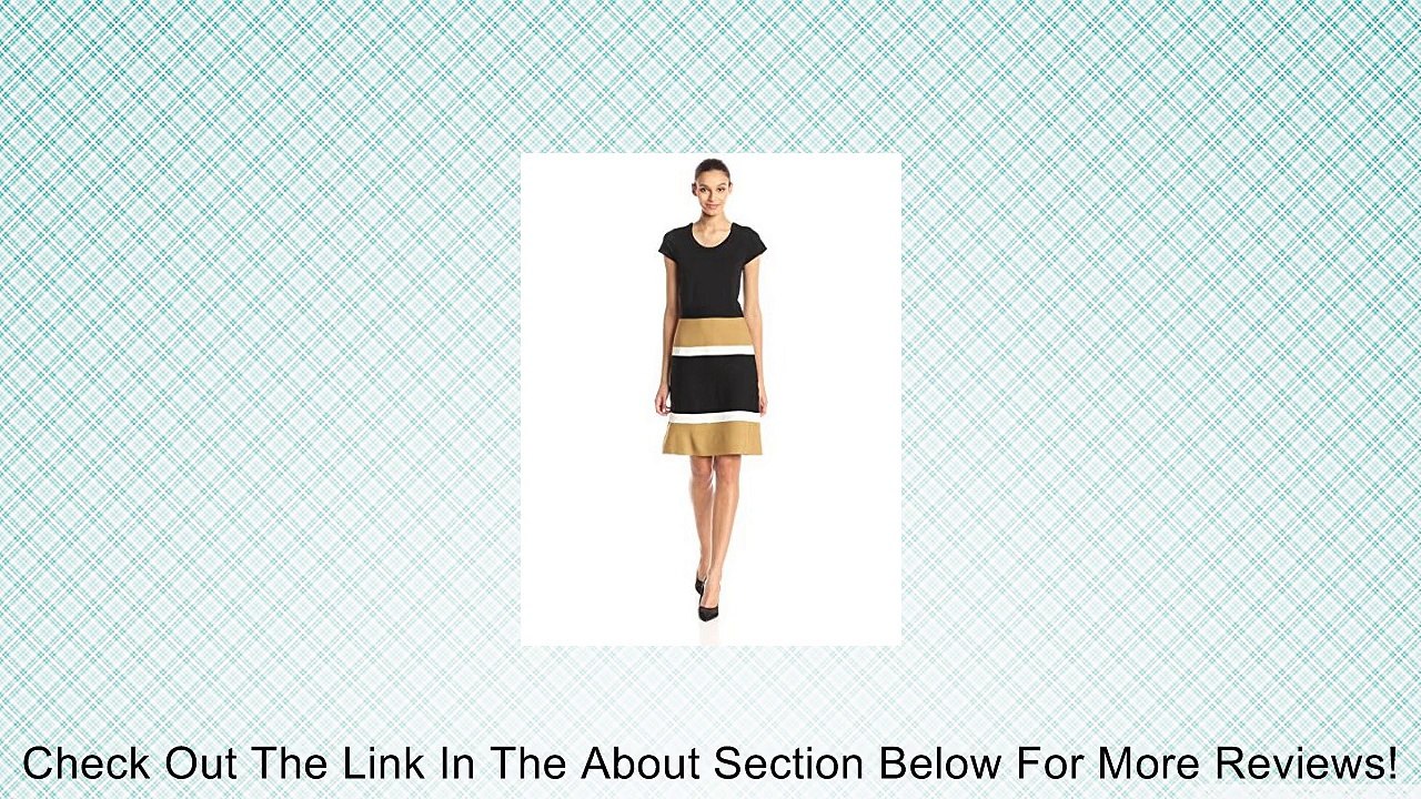 Anne Klein Women's Cap-Sleeve Color-Blocked Dress Review