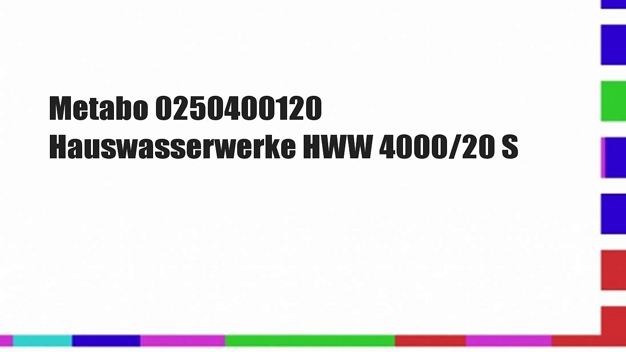 Metabo 0250400120 Hauswasserwerke HWW 4000/20 S