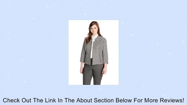 Kasper Women's Plus-Size Tweed Jacket with Cut Out Notch Collar and Seam Detail Review
