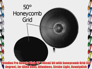 Fotodiox Pro Beauty Dish 18 (48cm) kit with honeycomb Grid (50 degree) for Alien Bees Alienbees