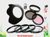 52mm Multi-Coated 7 Piece Filter Set Includes 3 PC Filter Kit (UV-CPL-FLD-) And 4 PC Close