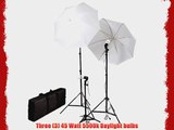 CowboyStudio Photography/Video Portrait Umbrella Continuous Triple Lighting Kit with Three