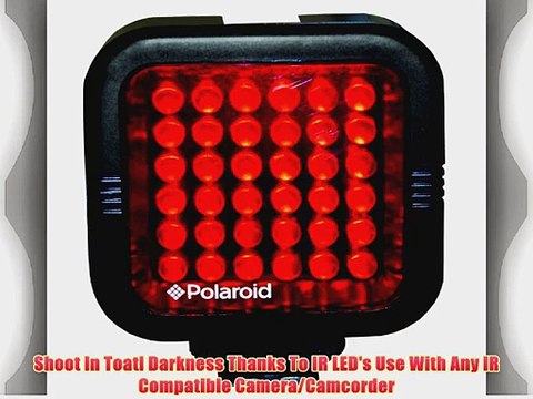 Polaroid Studio Series Rechargeable IR Night Light 36 LED Light Bar For Camcorders Digital
