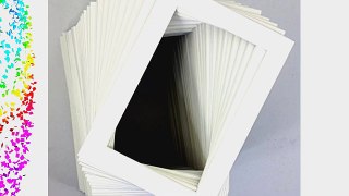 Pack of 100 5x7 WHITE Picture Mats Mattes with White Core Bevel Cut for 4x6 Photo   Back