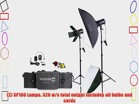 Square Perfect 1002 Sp160 Variable Power Professional Studio Flash Set Photography Studio Kit