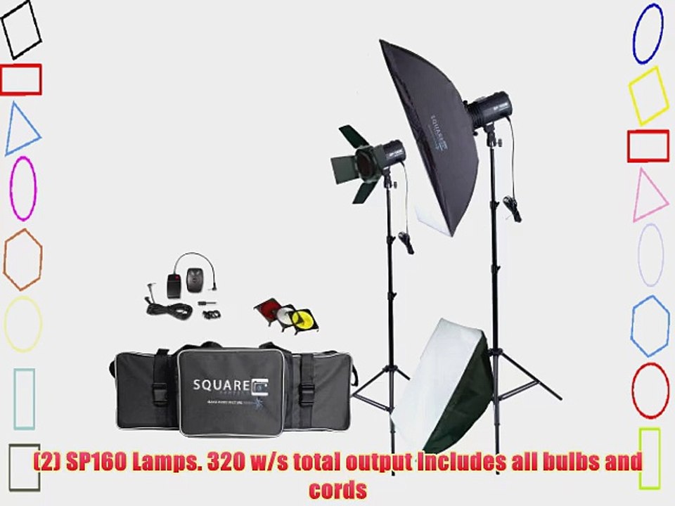 Square Perfect 1002 Sp160 Variable Power Professional Studio Flash Set Photography Studio Kit