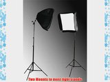 Fancierstudio 2 x 24 inch Softbox for Speedlight and Flash with Stand-SB1009 24 inch Kit