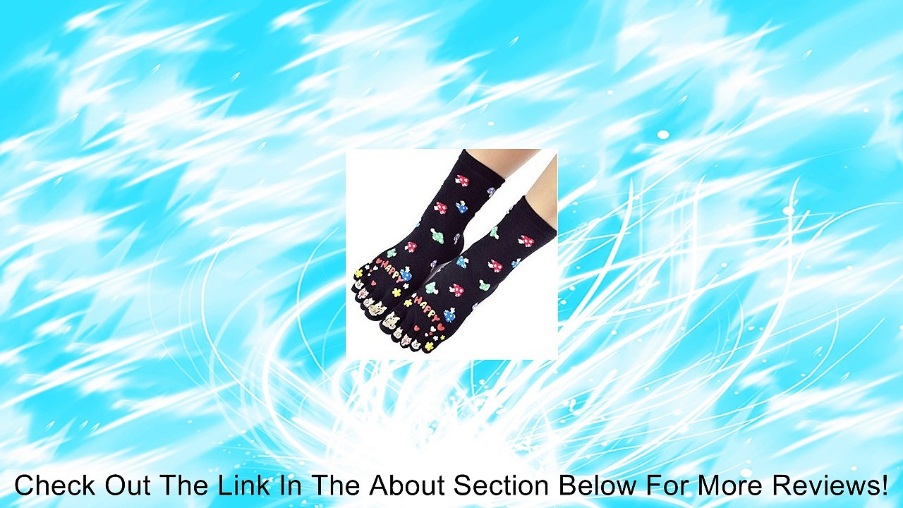Womens [Color Mushroom] Five Toes Socks Five Fingers Cartoon Socks 1 Pair Review