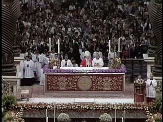 Herbert von Karajan meets Pope John Paul II in St. Peter's Basilica Vatican