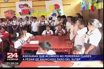 Aseguran que alumnos no perderán clases pese a paro del Sutep