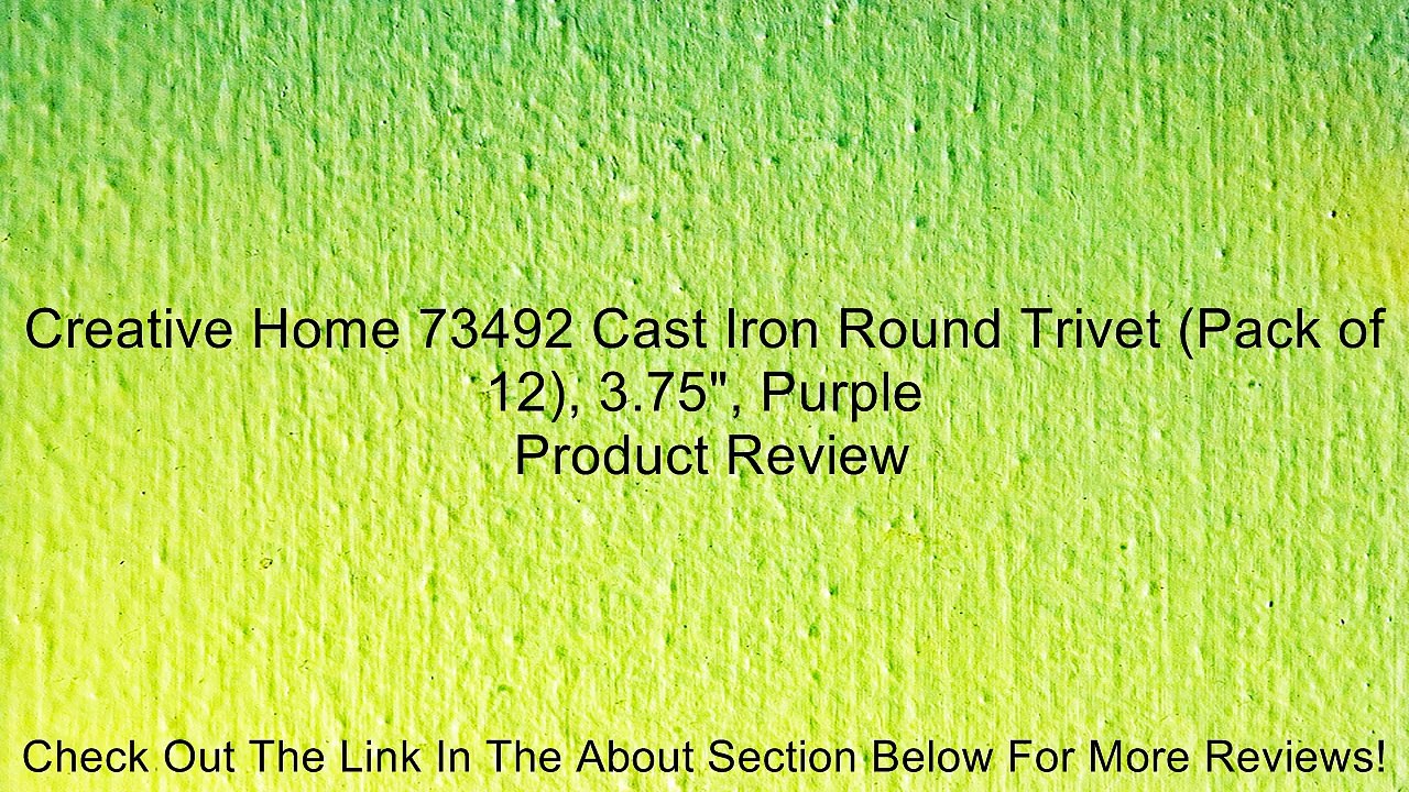 Creative Home 73492 Cast Iron Round Trivet (Pack of 12), 3.75", Purple Review