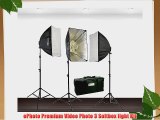 ePhoto 3600 Watt Digital Photography Studio Video THREE Softbox Lighting Light Kit H604S3