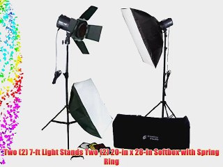 Download Video: CowboyStudio 320 Watt Two Monolight Photo Studio Strobe Flash Lighting Softbox Kit With Barndoor