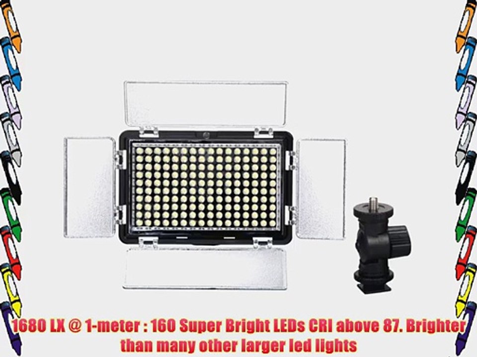 ILED Ultra Bright 160 Daylight On-Camera Dimmable LED Video Light
