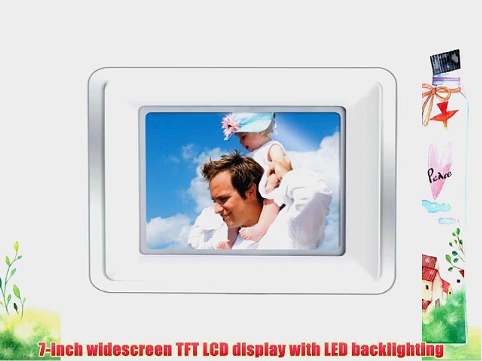 Coby DP772 7-Inch Widescreen Digital Photo Frame with MP3 Player