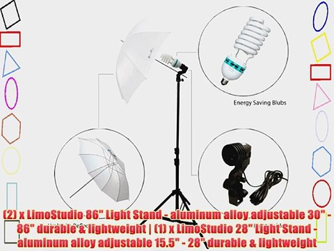 LimoStudio 600 Watt Photography Lighting Light Kit 10' x 10' 100% Cotton White Muslin Backdrop