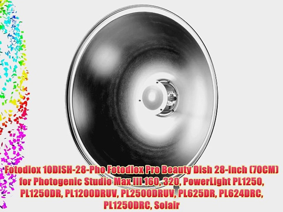 Fotodiox 10DISH-28-Pho Fotodiox Pro Beauty Dish 28-Inch (70CM) for Photogenic Studio Max III