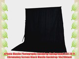 ePhoto Muslin Photography Backdrop Background 10 X 20 Ft Chromakey Screen Black Muslin Backdrop