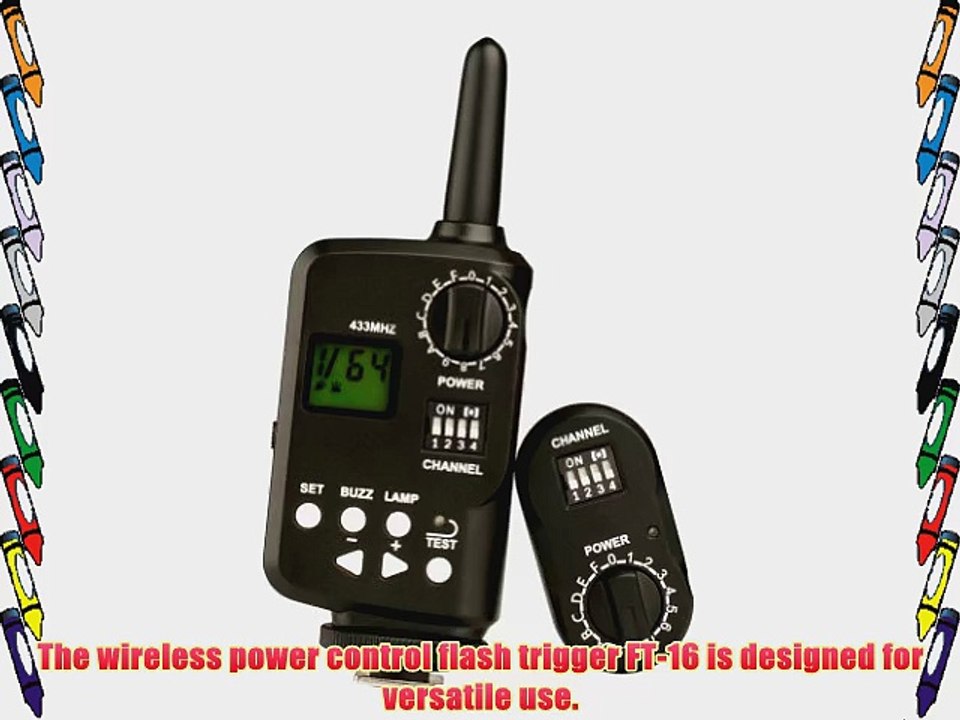 NEEWER FT-16 16 Channel Wireless Power-Control Trigger (Transmitter Receiver Set) for Canon