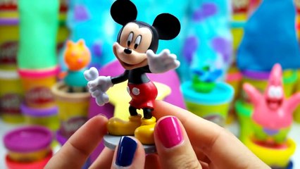 Giant Surprise eggs Mickey Mouse Peppa pig Play Doh Frozen pongebob MLP