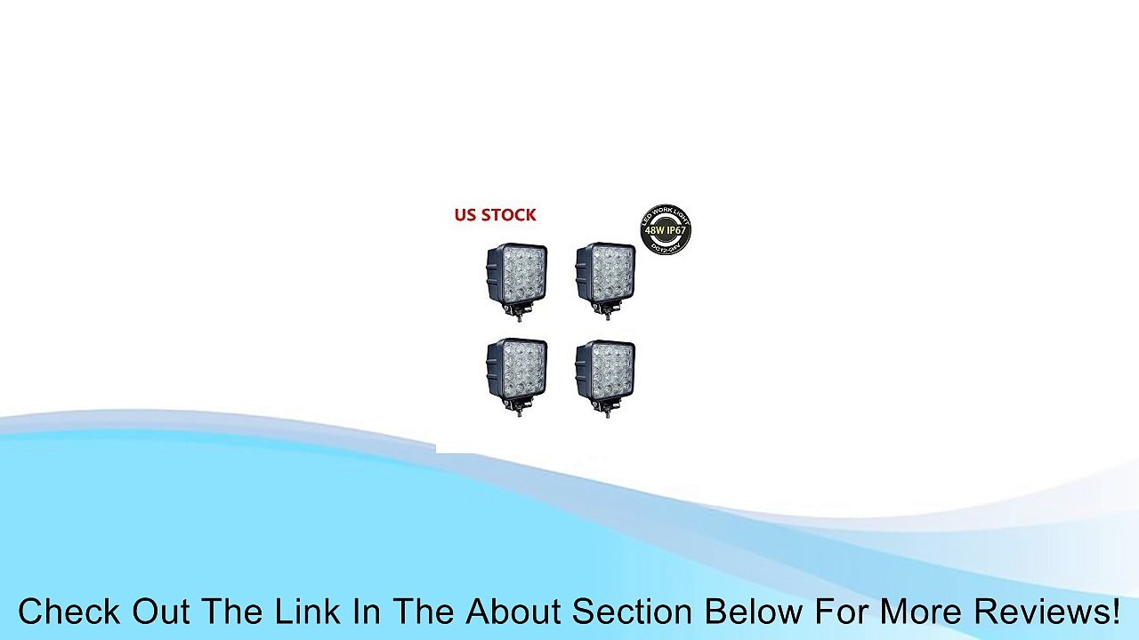 48W 4" LED Light Work Light Trator Offroad Lighting RV Boat Marine Spot Beam Pattern (pack of 4) Review