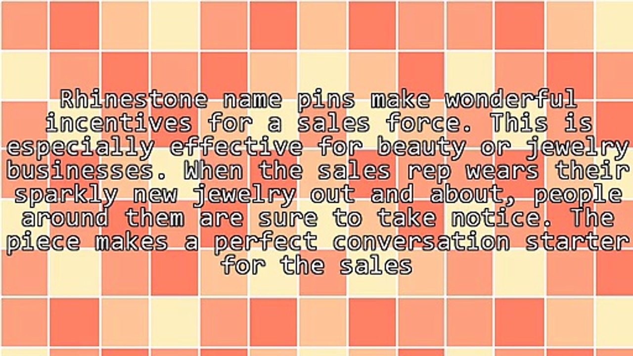 Using Rhinestone Name Pins As Incentives