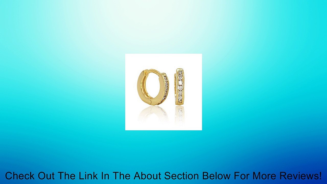 Gold Plated 18k Tiny CZ Crystal XS Thin Hoop Huggie Earrings Girl Teens 7mm Kids Review