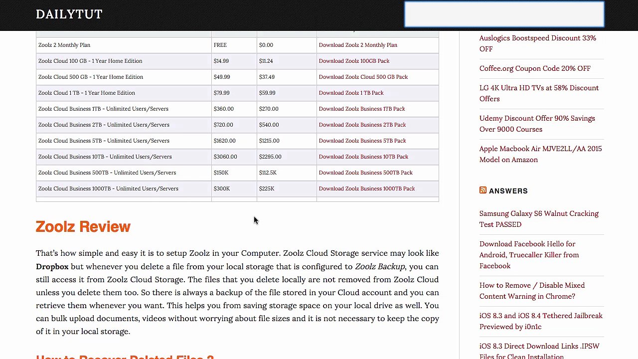 Zoolz Review and 25% Coupon Code Discounts